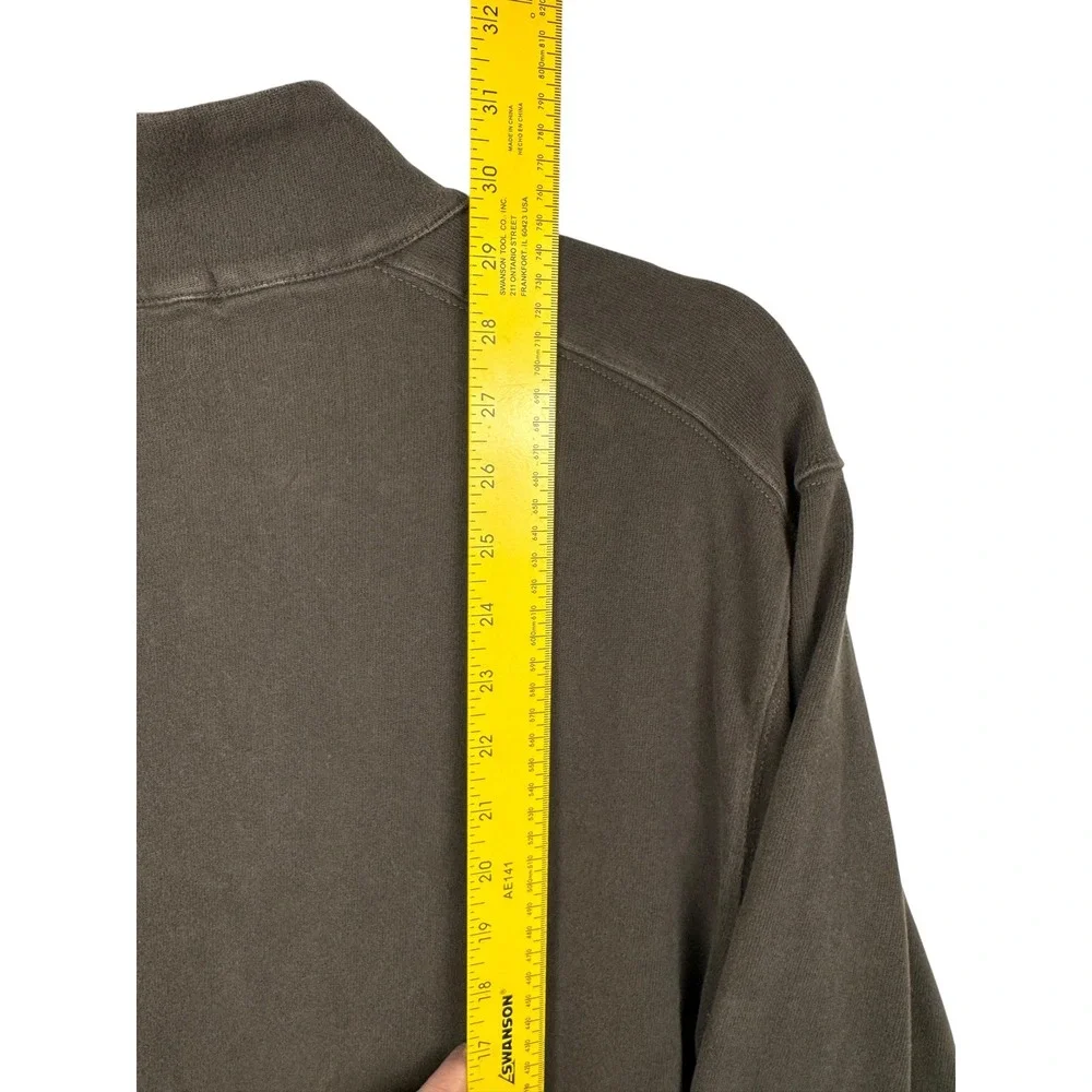 J Crew Sweater Sweatshirt Mens XL Brown‎ Pullover Quarter Zip Mock Neck